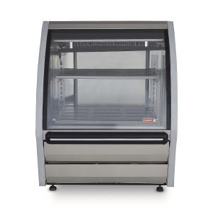 VITRINA EXHIBIDORA VIDRIO PLANO ACERO INOXIDABLE DRD3-AI